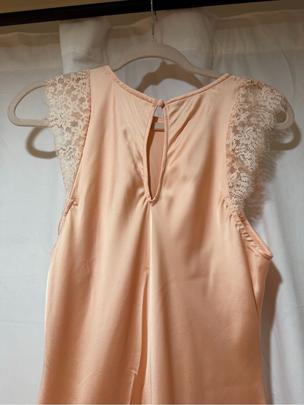 Future Collective Peach Lace-Trim Midi Dress - Picture 3 of 4